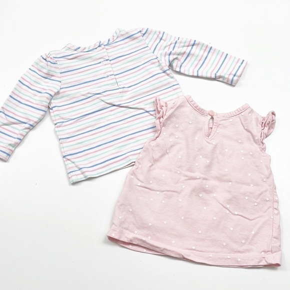Little Me/Carter's heart striped & unicorn baby girls tops - Picture 2 of 4